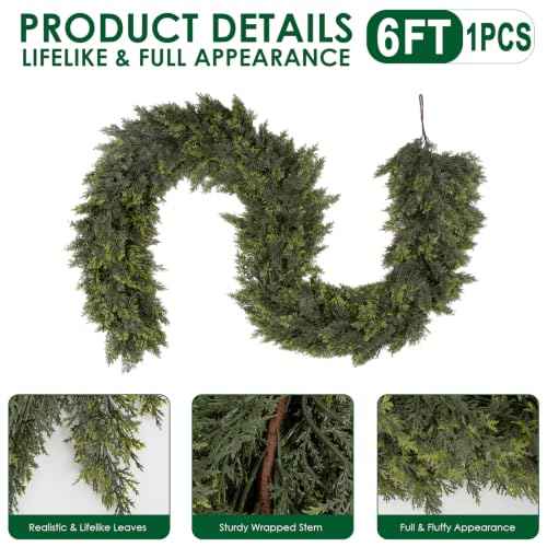 6FT Artificial Cedar Garlands
