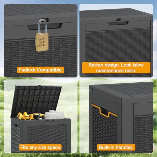 33 Gallon Outdoor Storage Box Waterproof Deck Box for Patio