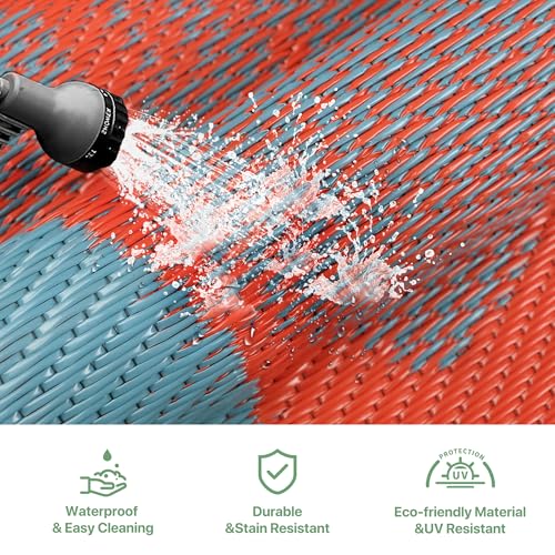 Outdoor Rug Waterproof Plastic Rugs for Patio (54 Sq Ft)