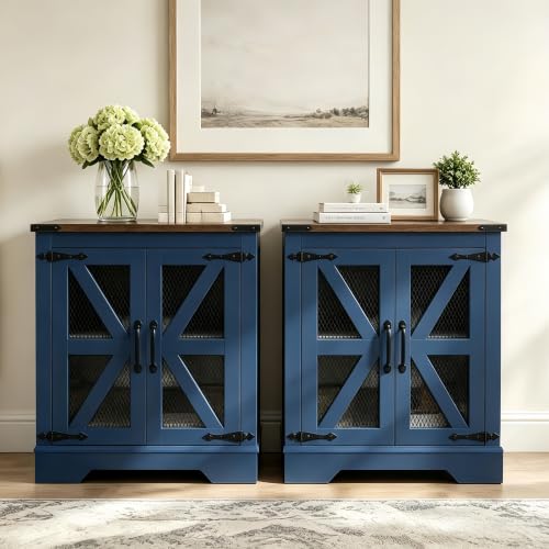 Farmhouse End Table Set with Charging Station Set of 2 (2 Count)