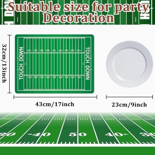 Football Placemats Set of 6 Sports Plastic Table Mat 17×13×0.04in (6 Count)