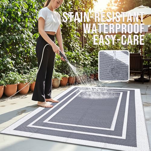 Outdoor Rug 5x8 ft Waterproof Reversible Mat