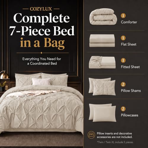 Oversized Queen Comforter Set Beige