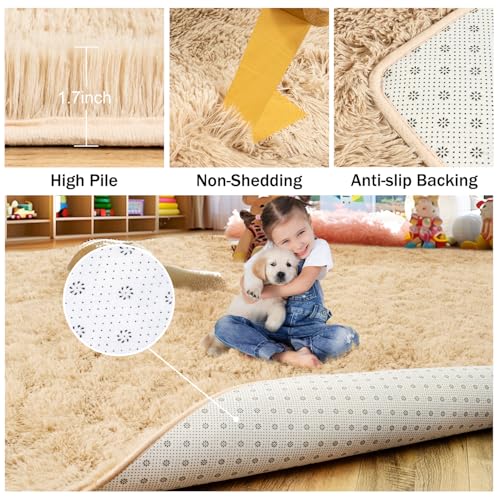 9x12 Feet Large Fluffy Area Rug for Bedroom Living Room