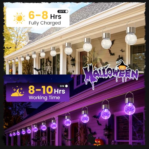 Halloween Solar Lights Outdoor Solar Hanging Lanterns Outside 12PC (12 Count)