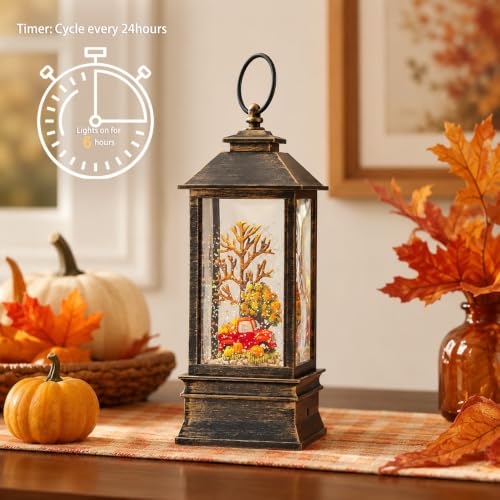 10'' Fall Snow Globe Lantern