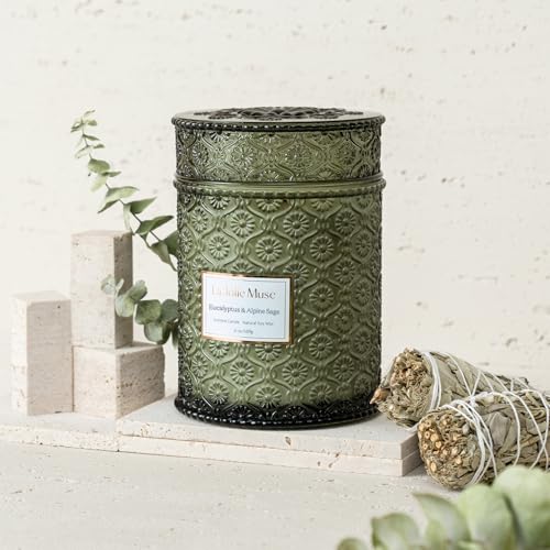Eucalyptus Sage Fresh Scented Candles for Home (19.4 Ounce)