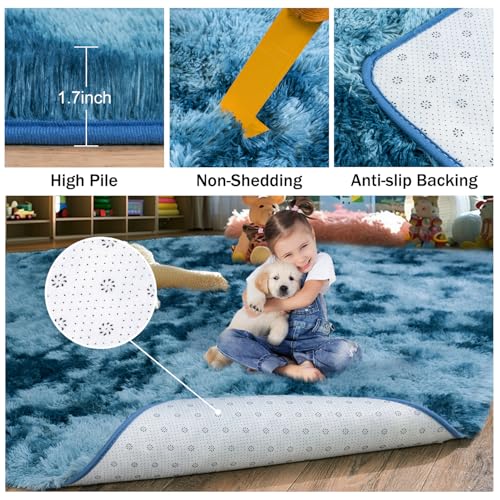 Soft Rug for Living Room Bedroom Large Comfy Modern Shaggy Fuzzy for Kids (35 Sq Ft)