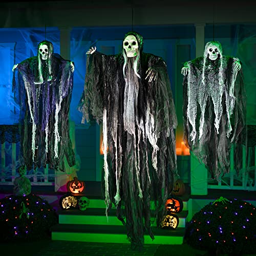 3 Pack Hanging Halloween Skeleton Ghosts Decorations (3 Count)