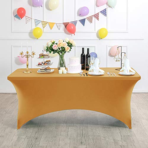 Spandex Table Cover for 4FT Table Universal Fitted Stretch Tablecloth for Party
