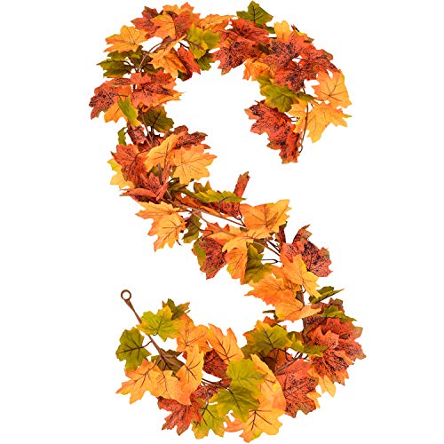 2 Pack Fall Maple Leaf Garland Artificial Maple Garland (2 Count)