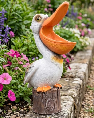 14 Inch High Pelican Garden Statue Outdoor Decor