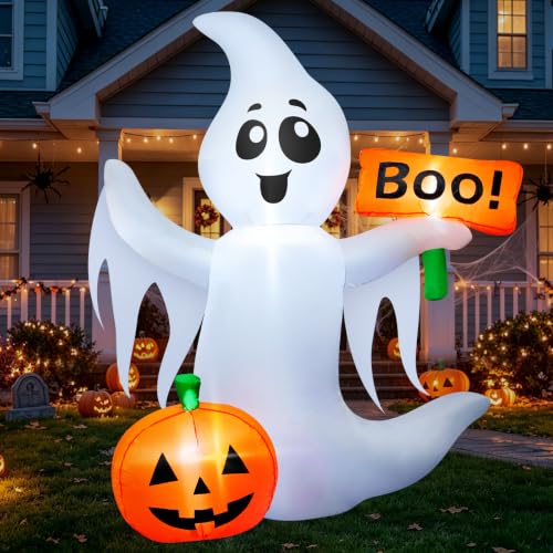 4.5 FT Halloween Inflatable Ghost Outdoor Decoration with LED Lights (4.5FT Ghost)