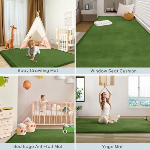 Baby Play Mat for Floor Nursery Muscle Mat Area Rug Playroom Rug 79x110" Elastic Foam 1.3" Thick Crawling Mat for Babies