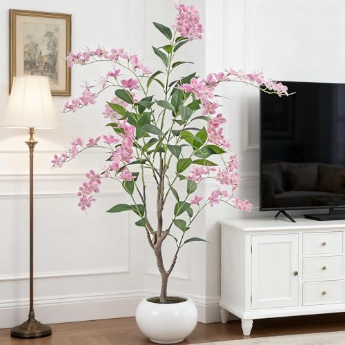 Artificial Jasmine Tree 5ft Beige Flower Pot Fake Trees