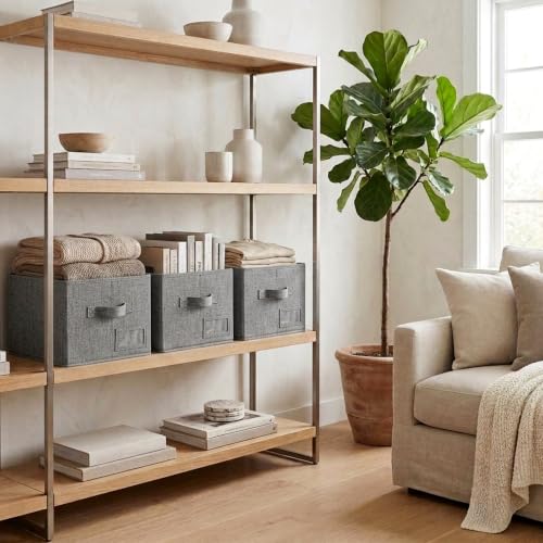 Closet Shelf Baskets with Label (3 Count)
