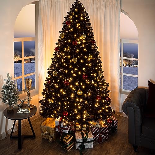 6.5ft Black Christmas Tree with Lights