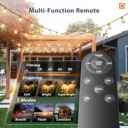 150FT(144+6) Solar String Lights Outdoor with Remote, Long-Lasting (144 Foot)