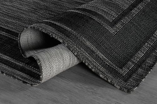 Outdoor Rug 5x7 Modern Bordered Area Rugs for Indoor and Outdoor Patio Deck Porch Garden Waterproof Weather Sun Resistant Washable Outside Carpet (35 Sq Ft)