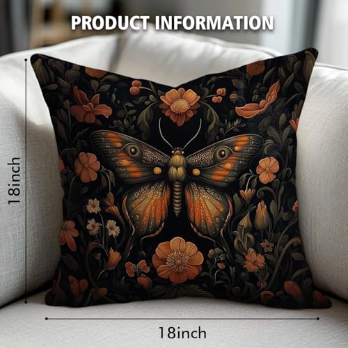 William Morris Abstract Vintage Floral Velvet Butterfly Design Throw Pillow Covers Home Decor