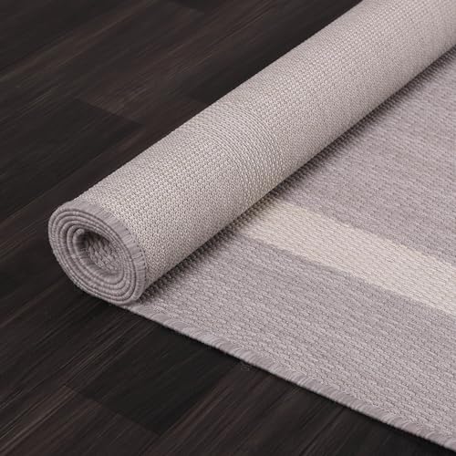 Bordered Outdoor Rug 10x14 Washable Outside Carpet for Indoor Patio Porch Waterproof Easy Cleaning Non Shedding Area Rugs Gray 10 x 14
