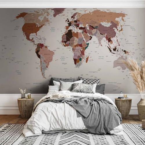 Wall Mural World Map 96x69 in (46.17 Sq Ft)
