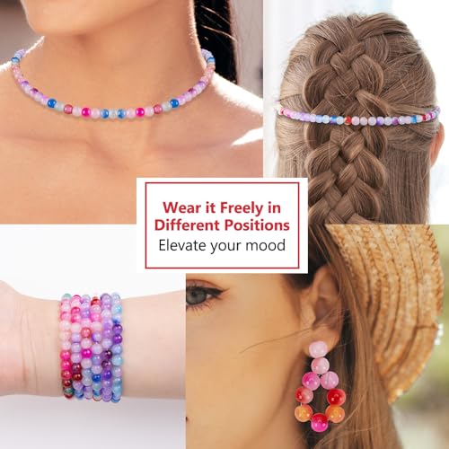 About 1200+ pcs 6mm Glass Beads Bracelet Making Kit (1200 Count)