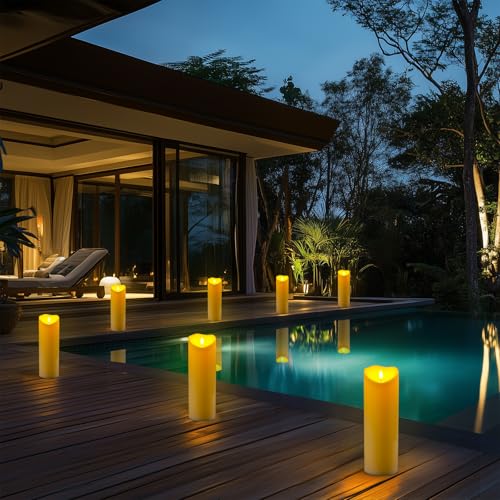 4"x12" Outdoor Waterproof Flameless Candles with Timers and Remote Control (2 Count)