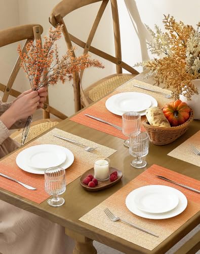Woven Vinyl Fall Placemats Set of 8 (8 Count)