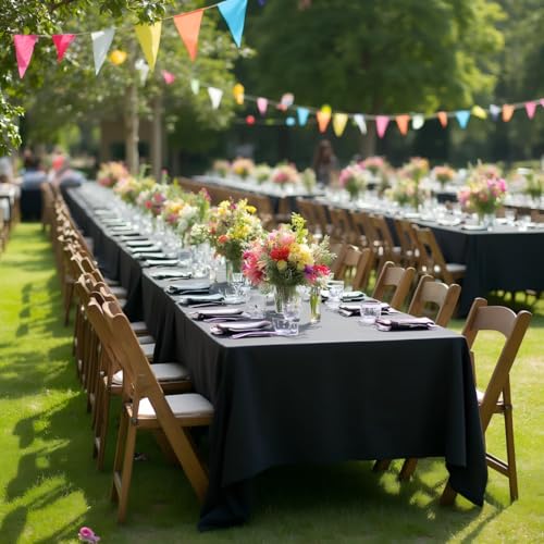 Black Rectangle Tablecloths for 8 Foot Tables (6 Count)
