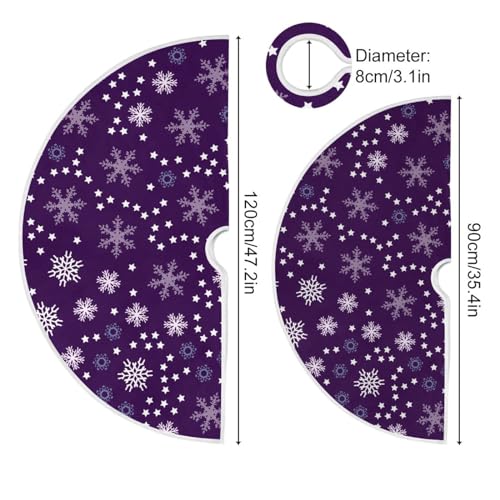 Christmas Purple Snowflakes Tree Skirt