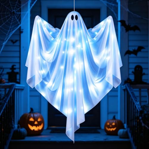 Halloween Hanging Light up Ghost (Blue)