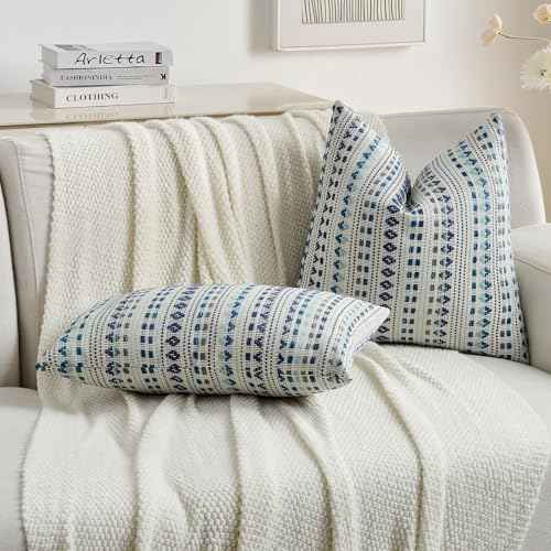 Pack of 2 Boho Throw Pillow Covers 24x24 Inch