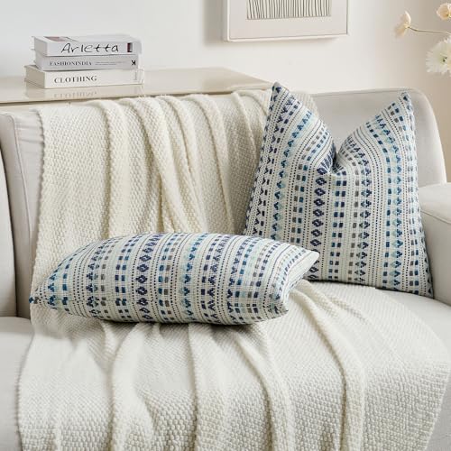 Pack of 2 Boho Throw Pillow Covers 12x20 Inch (2 Count)