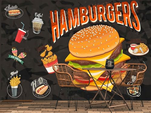 Restaurant or Coffee Shop Fast Food menu King Size Burger Mural