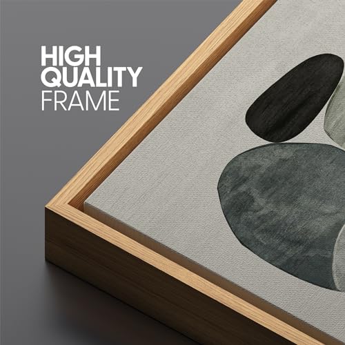 Large Framed Canvas Print Wall Art Abstract Elegance Contemporary Stone Shapes Illustrations Antique Retro Fine Art Illustrations Decorative Colorful for Bedroom