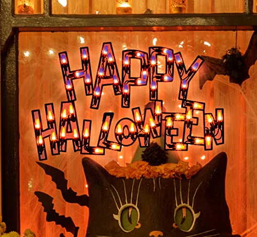 17" Lighted Happy Halloween Halloween Window Silhouette Decoration
