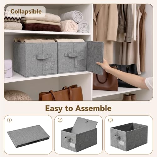 Closet Shelf Baskets with Label (3 Count)