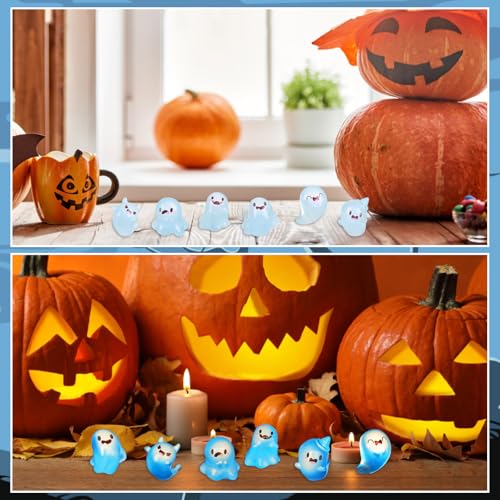 24PCS Mini Luminous Ghost Miniature Figurines (24 Count)