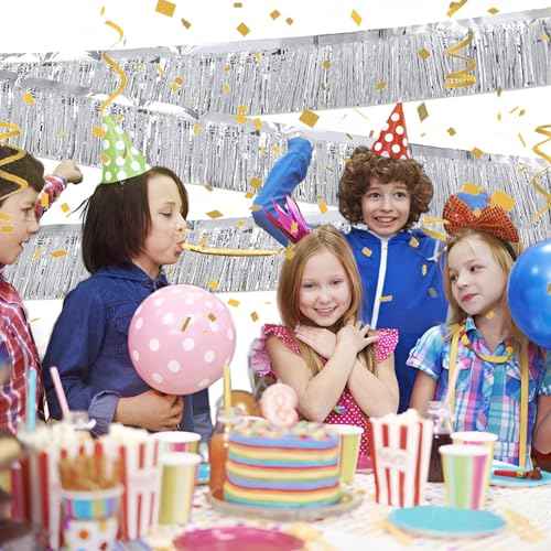 Silver Foil Fringe Garland 10FT 2packs for Parade Float Decorations (20 Foot)