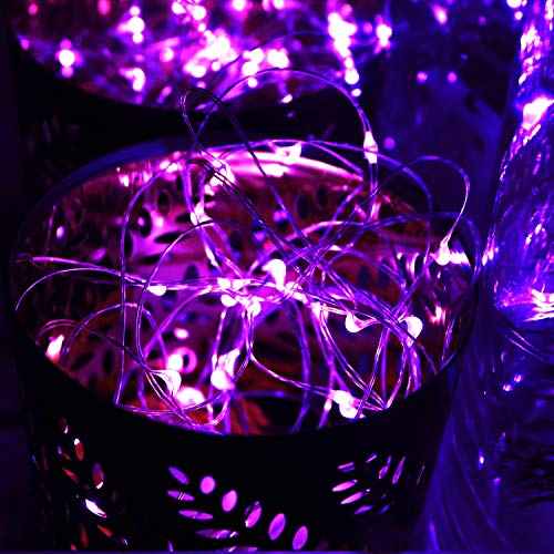 6 Pack 7Ft Starry String Lights No Remote Fairy String Lights 20LEDs Purple (6 Count)