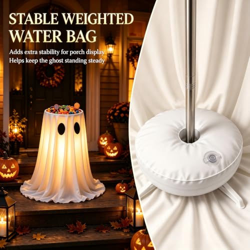 30" Glowing Ghost Candy Bowl Stand (LED-GHOST-CANDY-HOLDER)