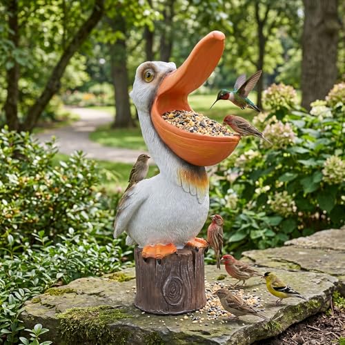 14 Inch High Pelican Garden Statue Outdoor Decor