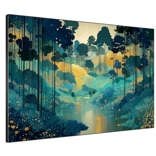 36"x46" Extra Large Framed Wall Art Whimsical Fantasy Forest