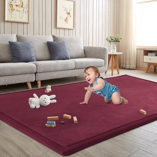 Baby Play Mat for Floor Nursery Muscle Mat Area Rug Playroom Rug 59x79" Elastic Foam 1.3" Thick Crawling Mat for Babies