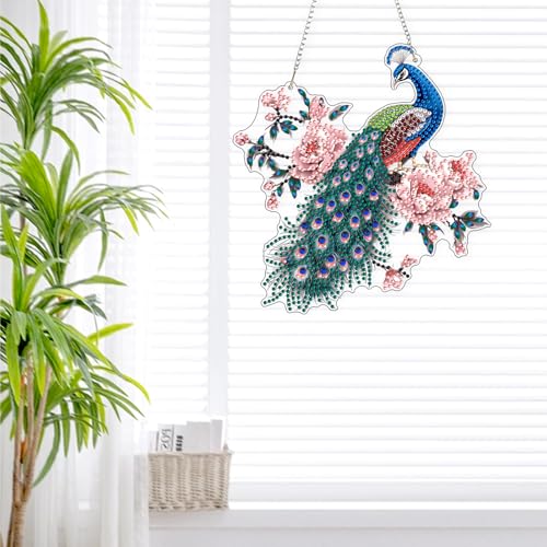 DIY Peacock On Branch Diamond Painting Hanging Ornament