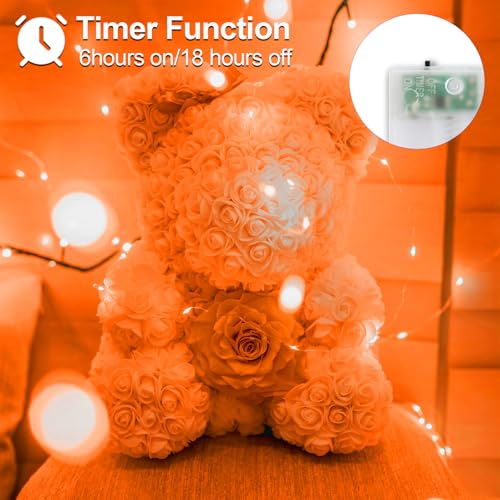 Thanksgiving Fall Decorations Orange Fairy Lights Battery Operated (33 Foot)