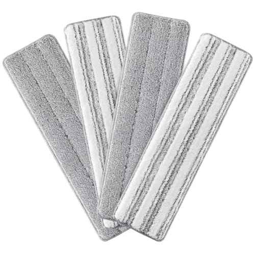 Microfiber Replacement Pads for 17.7" Flat Mop System (4 Count)