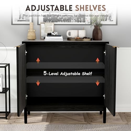 Fluted Buffet Cabinet with Storage