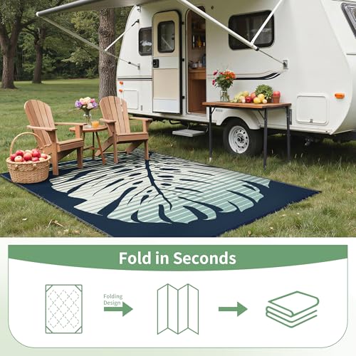 Outdoor Rug Waterproof Plastic Rugs for Patio (57.6 Sq Ft)